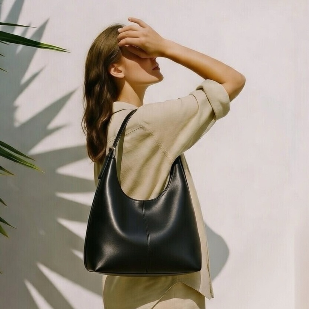 Vintage Style Black Tote Bag 👜-Large Capacity Women’s Shoulder & Crossbody Hobo